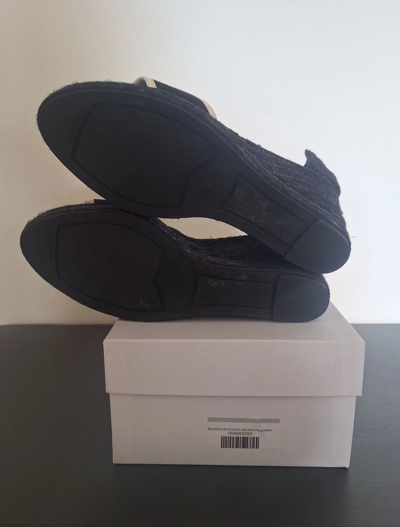Castañer noir avec crème espadrilles / chaussures à talons carrés taille 41 – photo 8